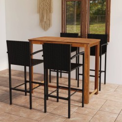 vidaXL 5-tlg. Gartenbar-Set Schwarz