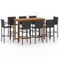 vidaXL 9-tlg. Gartenbar-Set Schwarz vidaXL 9-tlg. Gartenbar-Set Schwarz