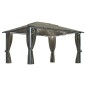 vidaXL Pavillon mit Vorhängen & LED-Lichterkette 400x300 cm Taupe Alu vidaXL Pavillon mit Vorhängen & LED-Lichterkette 400x300 cm Taupe Alu