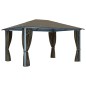 vidaXL Pavillon mit Vorhängen & LED-Lichterkette 400x300 cm Taupe Alu vidaXL Pavillon mit Vorhängen & LED-Lichterkette 400x300 cm Taupe Alu