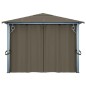 vidaXL Pavillon mit Vorhängen & LED-Lichterkette 400x300 cm Taupe Alu vidaXL Pavillon mit Vorhängen & LED-Lichterkette 400x300 cm Taupe Alu