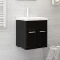 vidaXL Waschbeckenunterschrank mit Einbaubecken Schwarz Holzwerkstoff vidaXL Waschbeckenunterschrank mit Einbaubecken Schwarz Holzwerkstoff