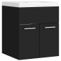 vidaXL Waschbeckenunterschrank mit Einbaubecken Schwarz Holzwerkstoff vidaXL Waschbeckenunterschrank mit Einbaubecken Schwarz Holzwerkstoff