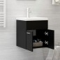 vidaXL Waschbeckenunterschrank mit Einbaubecken Schwarz Holzwerkstoff vidaXL Waschbeckenunterschrank mit Einbaubecken Schwarz Holzwerkstoff