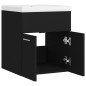 vidaXL Waschbeckenunterschrank mit Einbaubecken Schwarz Holzwerkstoff vidaXL Waschbeckenunterschrank mit Einbaubecken Schwarz Holzwerkstoff
