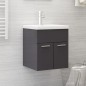 vidaXL Waschbeckenunterschrank mit Einbaubecken Hochglanz-Grau vidaXL Waschbeckenunterschrank mit Einbaubecken Hochglanz-Grau