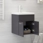 vidaXL Waschbeckenunterschrank mit Einbaubecken Hochglanz-Grau vidaXL Waschbeckenunterschrank mit Einbaubecken Hochglanz-Grau