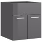 vidaXL Waschbeckenunterschrank mit Einbaubecken Hochglanz-Grau vidaXL Waschbeckenunterschrank mit Einbaubecken Hochglanz-Grau