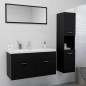 vidaXL Badmöbel-Set Schwarz Holzwerkstoff vidaXL Badmöbel-Set Schwarz Holzwerkstoff