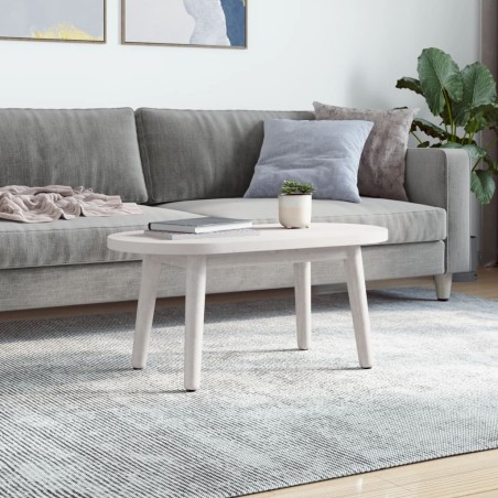 Tischplatte Weiß 80x40x2,5 cm Massivholz Kiefer Oval