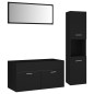 vidaXL Badmöbel-Set Schwarz Holzwerkstoff vidaXL Badmöbel-Set Schwarz Holzwerkstoff