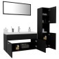 vidaXL Badmöbel-Set Schwarz Holzwerkstoff vidaXL Badmöbel-Set Schwarz Holzwerkstoff