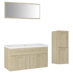 vidaXL Badmöbel-Set Sonoma-Eiche Holzwerkstoff