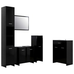 vidaXL 4-tlg. Badmöbel-Set Schwarz