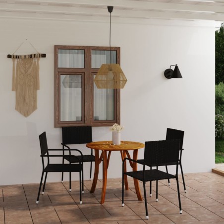 vidaXL 5-tlg. Garten-Essgruppe Schwarz