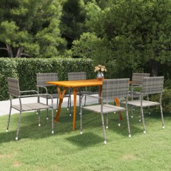 vidaXL 7-tlg. Garten-Essgruppe Anthrazit