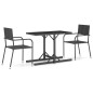 vidaXL 3-tlg. Garten-Essgruppe Schwarz vidaXL 3-tlg. Garten-Essgruppe Schwarz