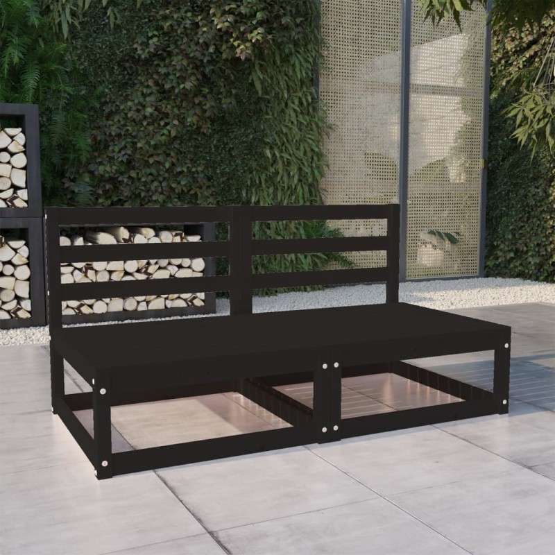 vidaXL Gartensofa 2-Sitzer Schwarz Massivholz Kiefer vidaXL Gartensofa 2-Sitzer Schwarz Massivholz Kiefer