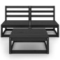 vidaXL 3-tlg. Garten-Lounge-Set Schwarz Massivholz Kiefer vidaXL 3-tlg. Garten-Lounge-Set Schwarz Massivholz Kiefer