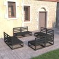 vidaXL 8-tlg. Garten-Lounge-Set Schwarz Massivholz Kiefer vidaXL 8-tlg. Garten-Lounge-Set Schwarz Massivholz Kiefer