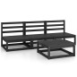 vidaXL 4-tlg. Garten-Lounge-Set Schwarz Massivholz Kiefer vidaXL 4-tlg. Garten-Lounge-Set Schwarz Massivholz Kiefer