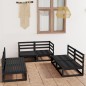 vidaXL 6-tlg. Garten-Lounge-Set Schwarz Massivholz Kiefer vidaXL 6-tlg. Garten-Lounge-Set Schwarz Massivholz Kiefer
