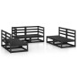 vidaXL 6-tlg. Garten-Lounge-Set Schwarz Massivholz Kiefer vidaXL 6-tlg. Garten-Lounge-Set Schwarz Massivholz Kiefer