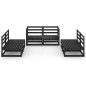 vidaXL 6-tlg. Garten-Lounge-Set Schwarz Massivholz Kiefer vidaXL 6-tlg. Garten-Lounge-Set Schwarz Massivholz Kiefer