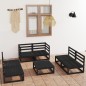 vidaXL 7-tlg. Garten-Lounge-Set Schwarz Massivholz Kiefer vidaXL 7-tlg. Garten-Lounge-Set Schwarz Massivholz Kiefer