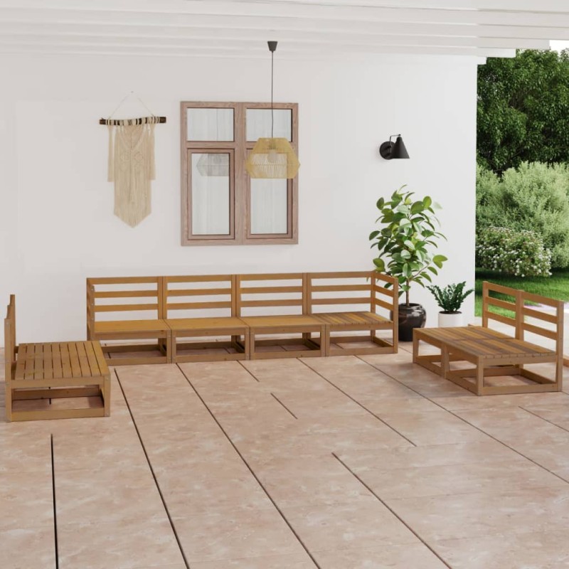 vidaXL 8-tlg. Garten-Lounge-Set Honigbraun Massivholz Kiefer vidaXL 8-tlg. Garten-Lounge-Set Honigbraun Massivholz Kiefer