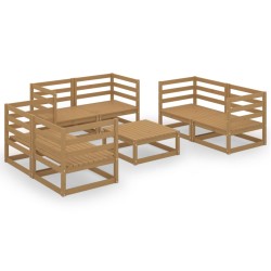 vidaXL 7-tlg. Garten-Lounge-Set Honigbraun Massivholz Kiefer