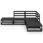 vidaXL 5-tlg. Garten-Lounge-Set Schwarz Massivholz Kiefer