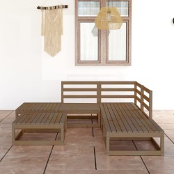 vidaXL 6-tlg. Garten-Lounge-Set Honigbraun Massivholz Kiefer
