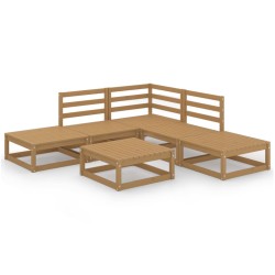 vidaXL 6-tlg. Garten-Lounge-Set Honigbraun Massivholz Kiefer