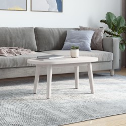 Tischplatte Weiß 70x35x2,5 cm Massivholz Kiefer Oval