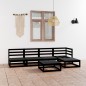 vidaXL 6-tlg. Garten-Lounge-Set Schwarz Massivholz Kiefer vidaXL 6-tlg. Garten-Lounge-Set Schwarz Massivholz Kiefer
