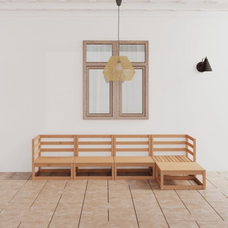vidaXL 5-tlg. Garten-Lounge-Set Honigbraun Massivholz Kiefer