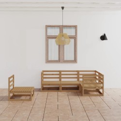 vidaXL 5-tlg. Garten-Lounge-Set Honigbraun Massivholz Kiefer