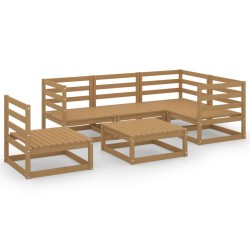 vidaXL 6-tlg. Garten-Lounge-Set Honigbraun Massivholz Kiefer