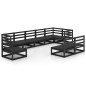 vidaXL 9-tlg. Garten-Lounge-Set Schwarz Massivholz Kiefer vidaXL 9-tlg. Garten-Lounge-Set Schwarz Massivholz Kiefer
