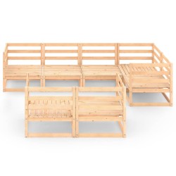 vidaXL 7-tlg. Garten-Lounge-Set Massivholz Kiefer
