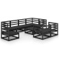 vidaXL 9-tlg. Garten-Lounge-Set Schwarz Massivholz Kiefer vidaXL 9-tlg. Garten-Lounge-Set Schwarz Massivholz Kiefer