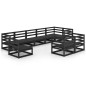 vidaXL 9-tlg. Garten-Lounge-Set Schwarz Massivholz Kiefer vidaXL 9-tlg. Garten-Lounge-Set Schwarz Massivholz Kiefer