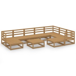 vidaXL 10-tlg. Garten-Lounge-Set Honigbraun Massivholz Kiefer