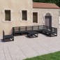 vidaXL 9-tlg. Garten-Lounge-Set Schwarz Massivholz Kiefer vidaXL 9-tlg. Garten-Lounge-Set Schwarz Massivholz Kiefer