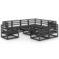 vidaXL 10-tlg. Garten-Lounge-Set Schwarz Massivholz Kiefer vidaXL 10-tlg. Garten-Lounge-Set Schwarz Massivholz Kiefer