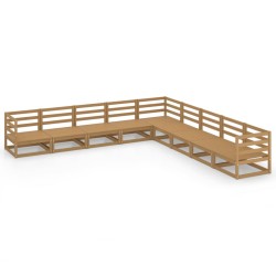 vidaXL 9-tlg. Garten-Lounge-Set Honigbraun Massivholz Kiefer