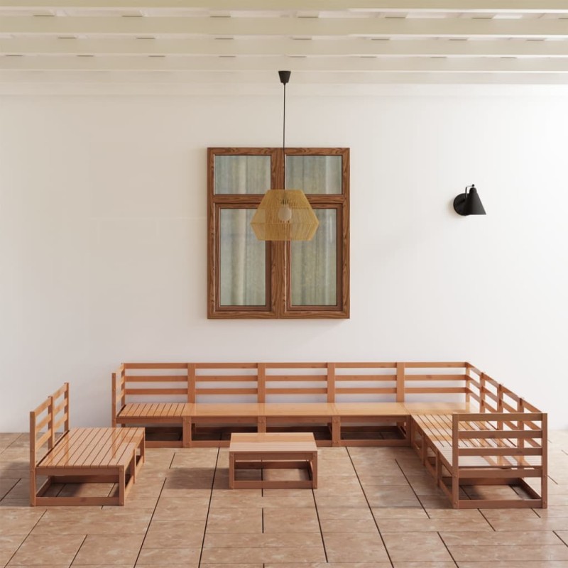vidaXL 11-tlg. Garten-Lounge-Set Honigbraun Massivholz Kiefer vidaXL 11-tlg. Garten-Lounge-Set Honigbraun Massivholz Kiefer