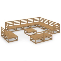vidaXL 13-tlg. Garten-Lounge-Set Honigbraun Massivholz Kiefer