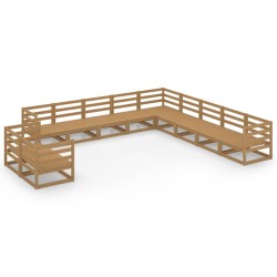 vidaXL 11-tlg. Garten-Lounge-Set Honigbraun Massivholz Kiefer